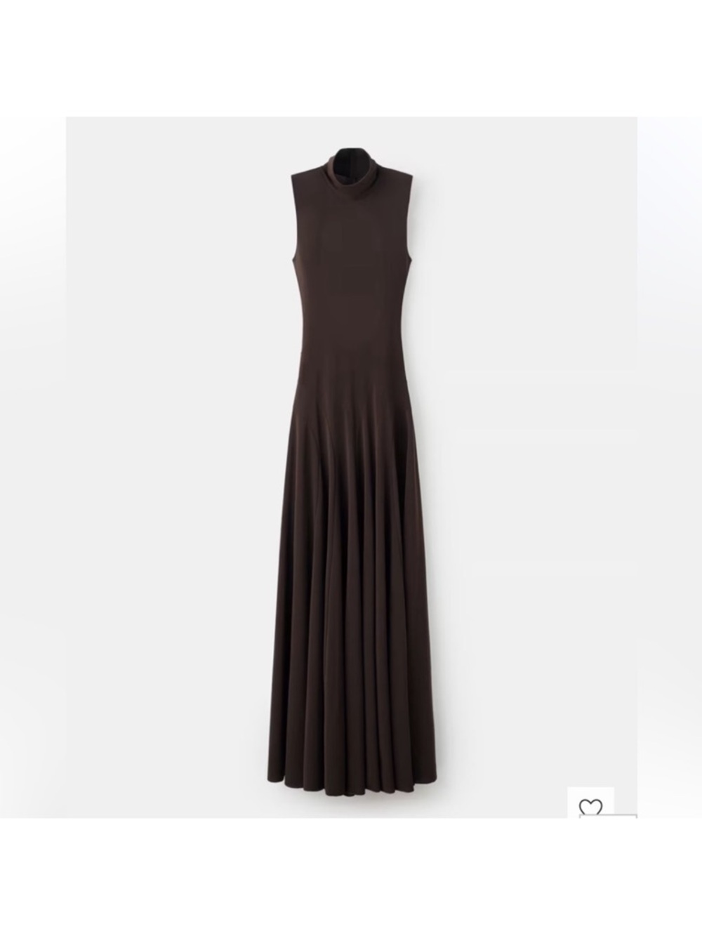 Mango Sleeveless High-Neck Brown Maxi Dress